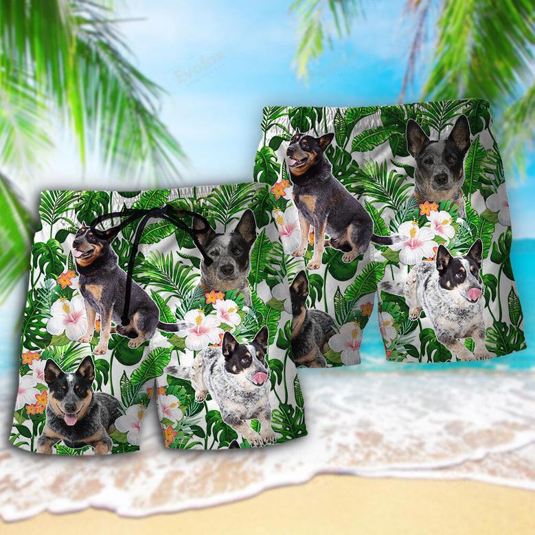 Australian Cattle Dog Tropical Floral Beach Short