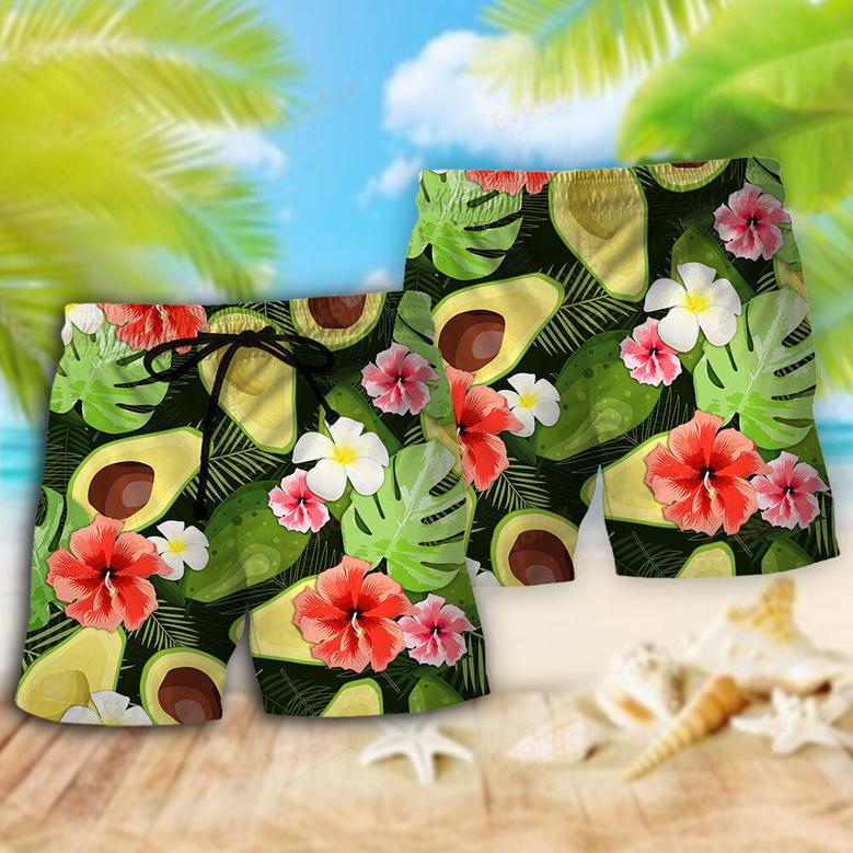 Avocado Tropical Floral Beach Short