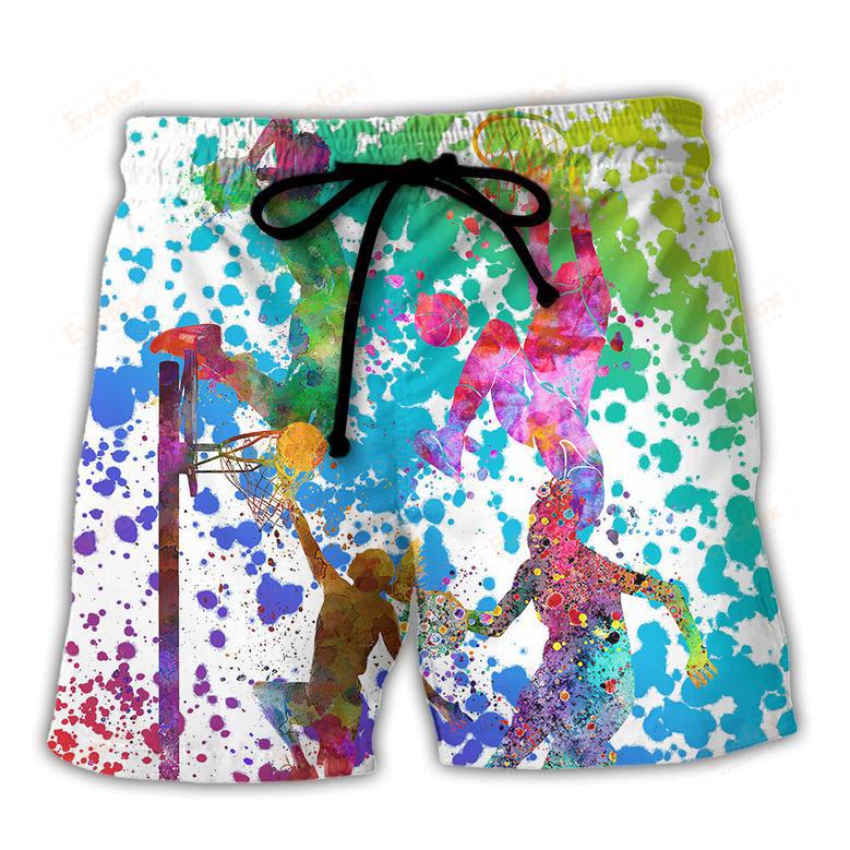 Basketball Colorful Painting Beach Short