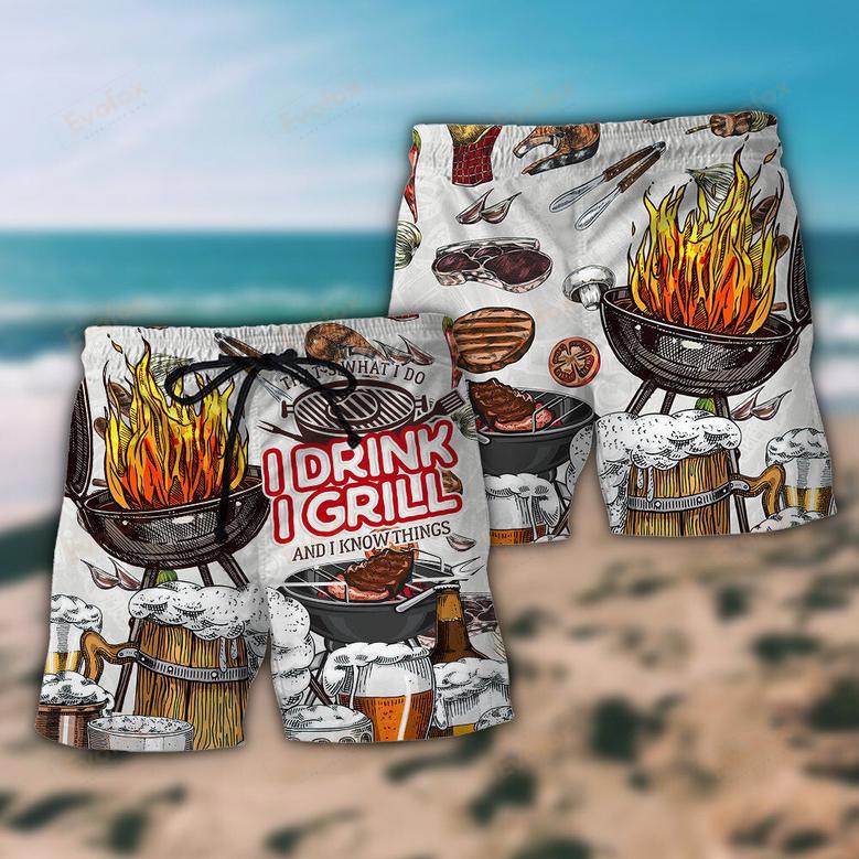 BBQ Grill And Drink Beer Beach Short