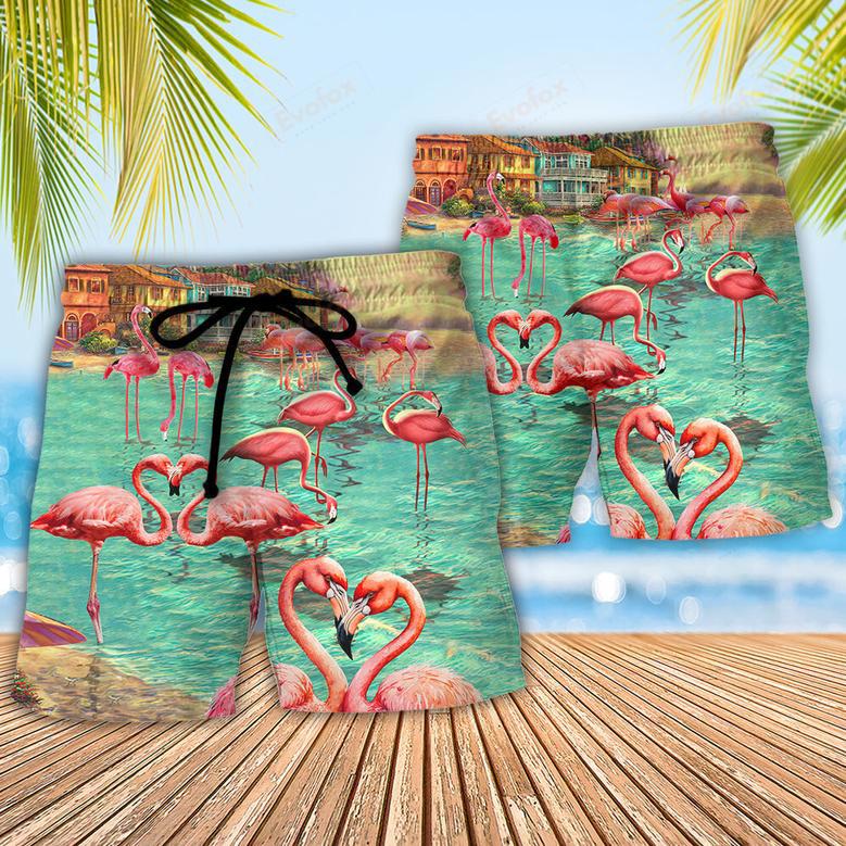 Beach Flamingo Love You To The Beach And Back Beach Short