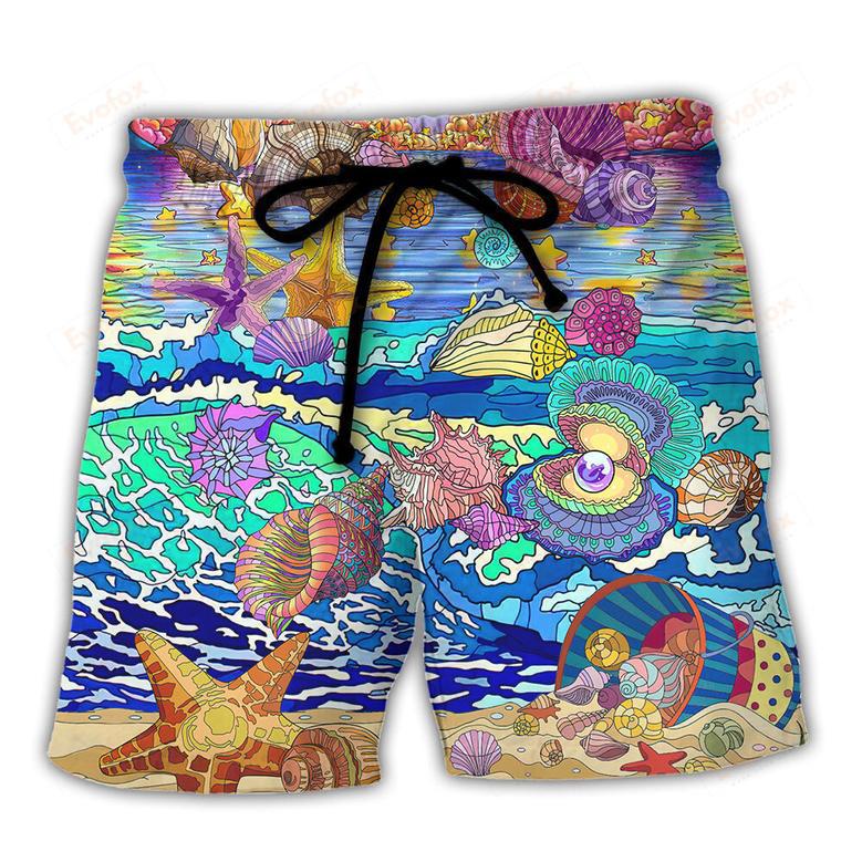 Beach I Would Rather Have Seashells Than Snowflakes Beach Short