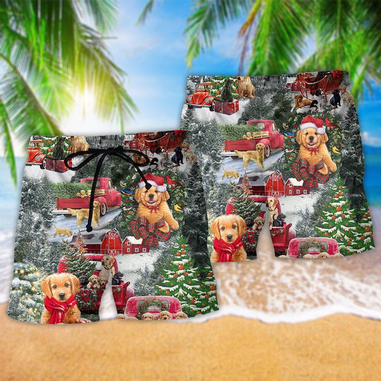 Beagle Dogs Love Christmas Every Time Beach Short