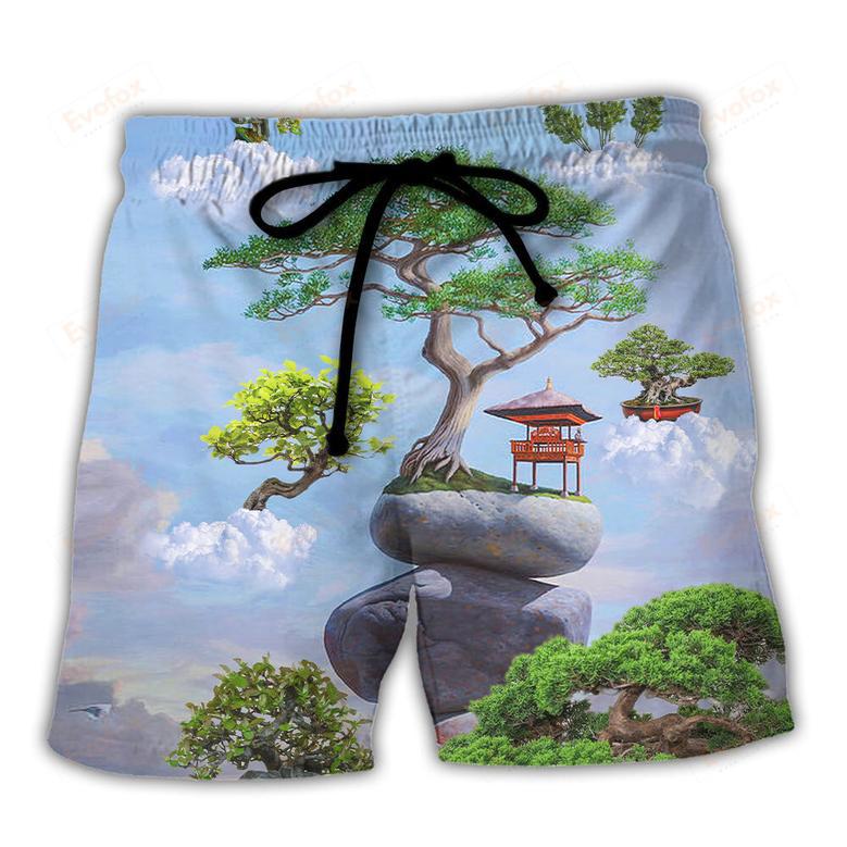 Bonsai Tree Art Style Beach Short