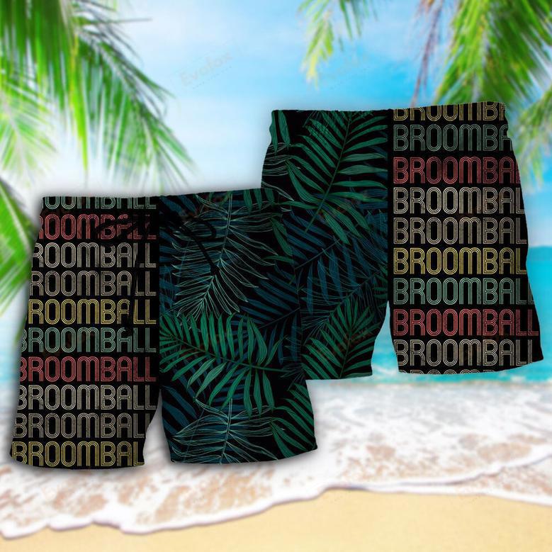 Broomball Is My Passion Tropical Leaf Beach Short