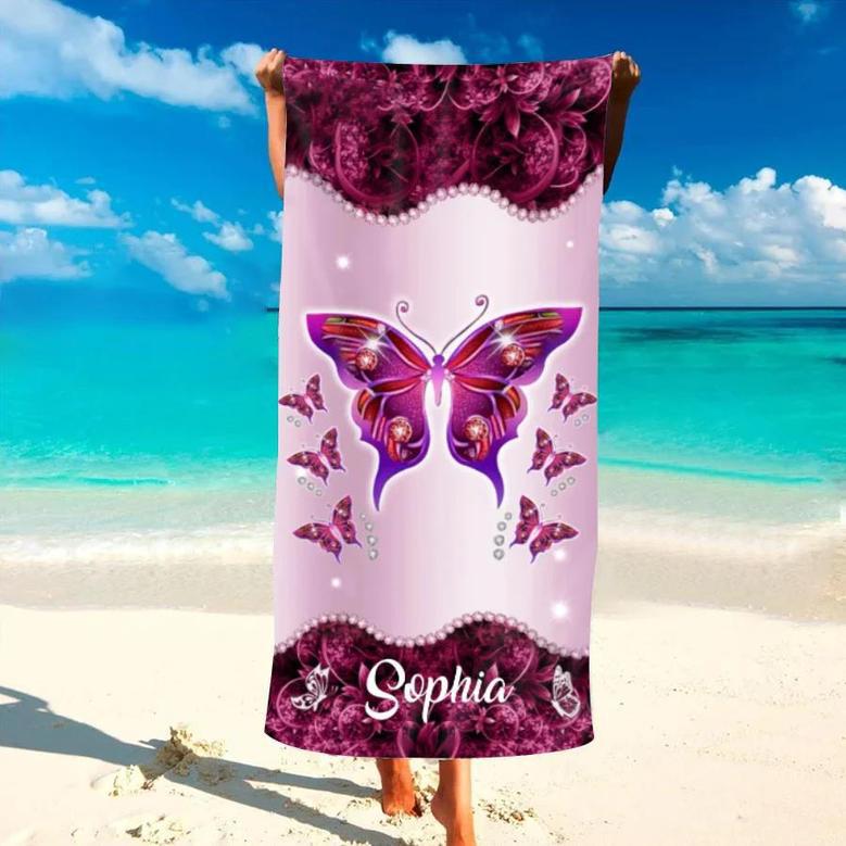 Butterfly Custom Color Design Personalized Beach Towels Summer Gift