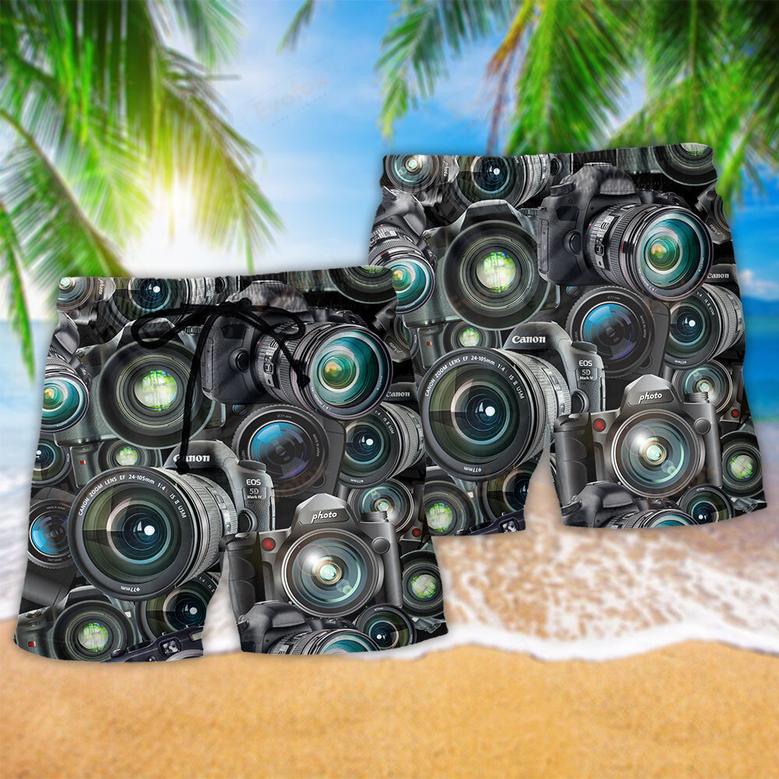 Camera Look Through Cameras Dark Style Beach Short