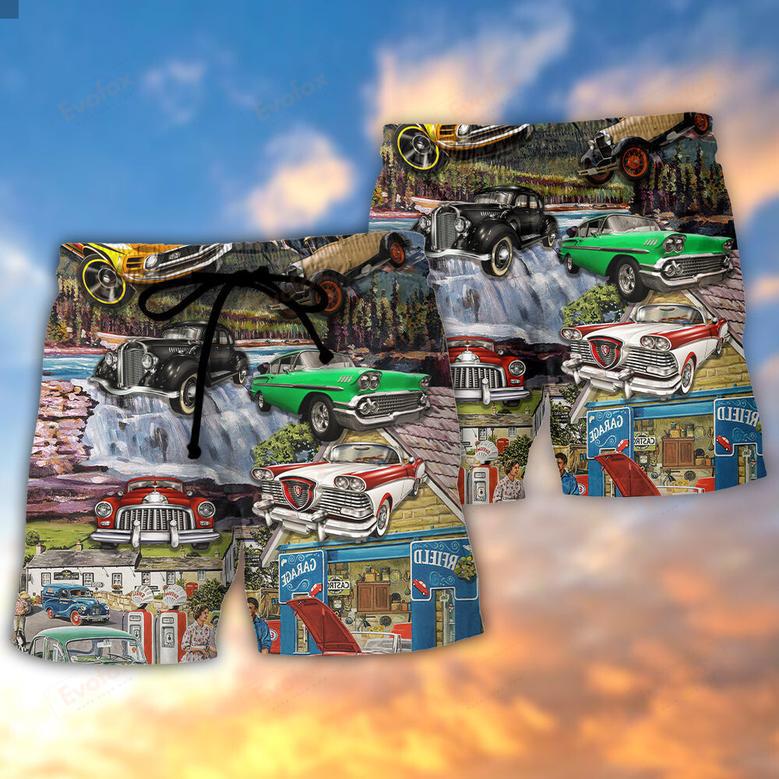 Car Classic Car Life Art Style Beach Short