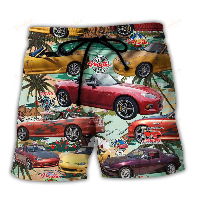 Car Summer Tropical Island Beach Short