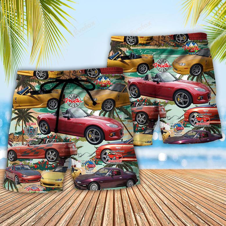 Car Summer Tropical Island Beach Short