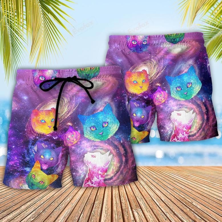 Cat Galaxy Colorfull Style Beach Short