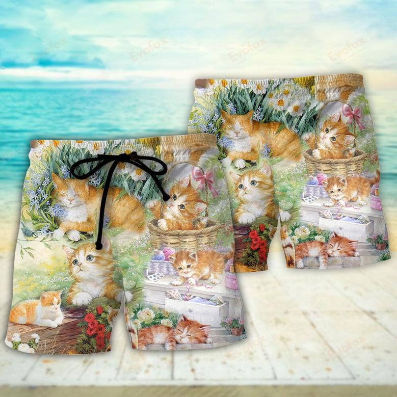 Cat Kitty Lover Art Beach Short