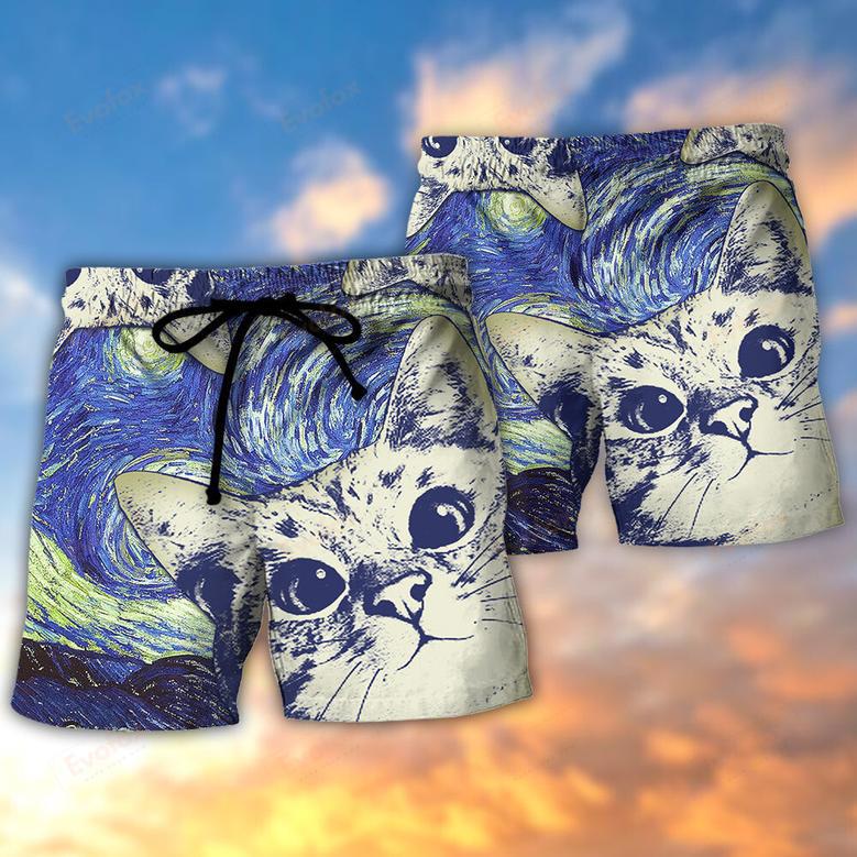 Cat Love Life Cute Beach Short