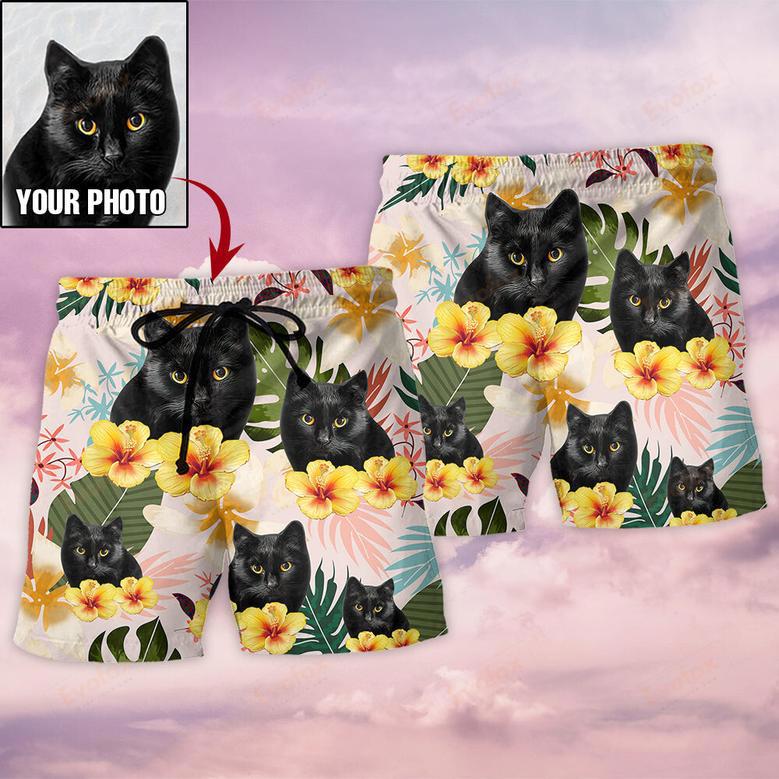 Cat Tropical Various Style Custom Photo Beach Short