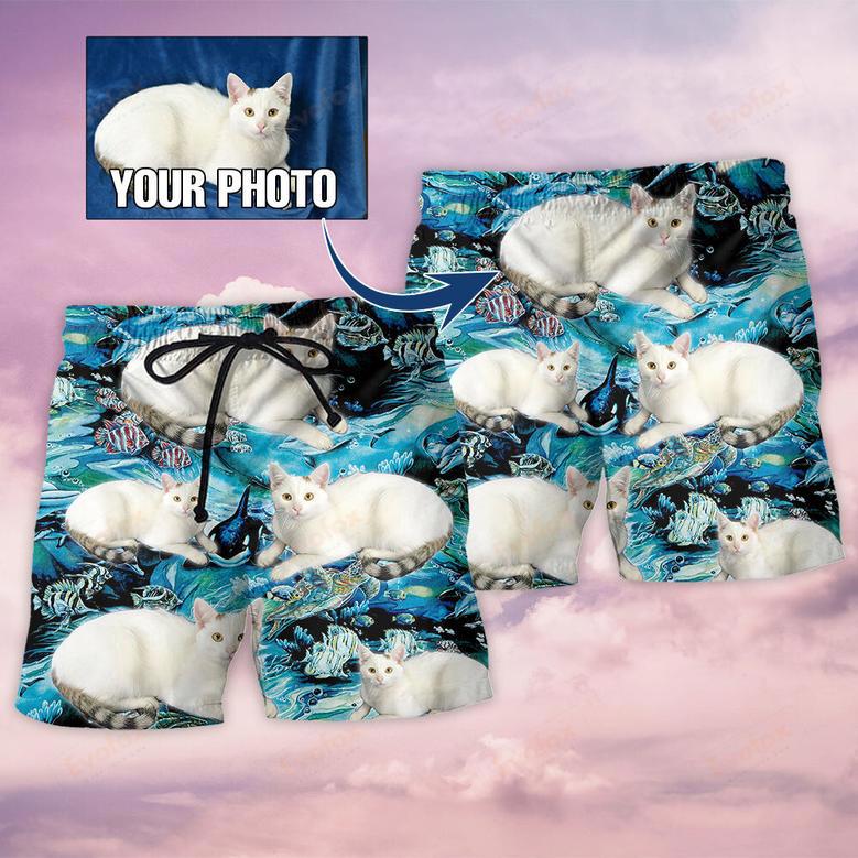 Cat Various Style Custom Photo Beach Short