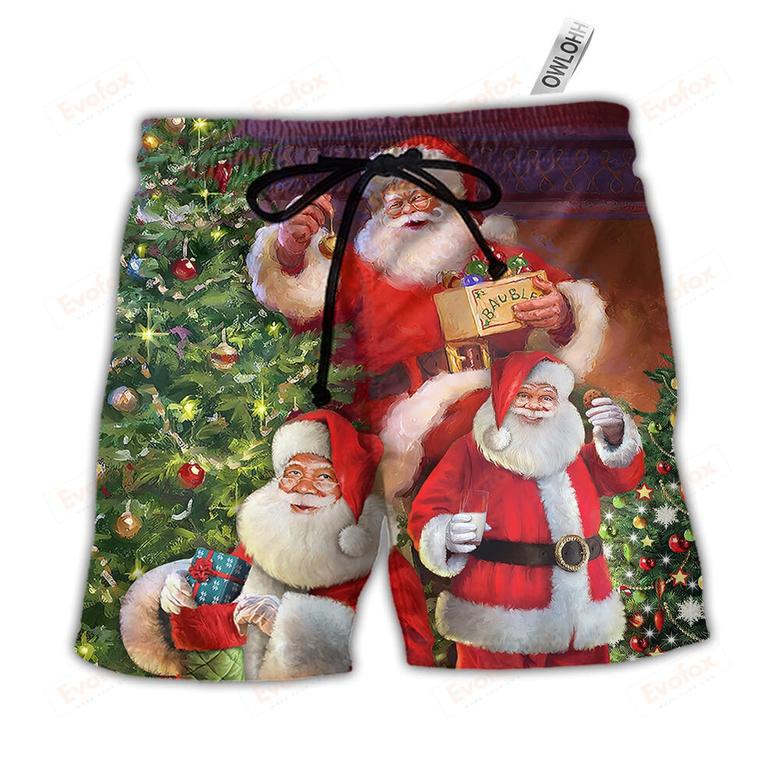 Christmas Funny Santa Claus Gift For Xmas So Happy Beach Short