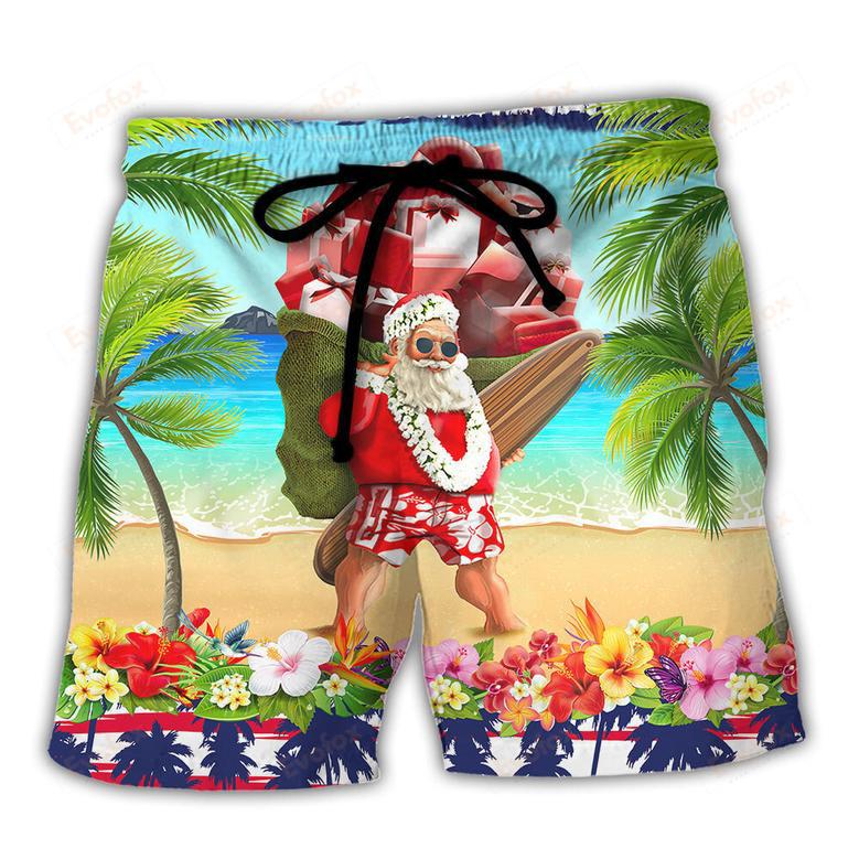 Christmas In July Santa Claus Spent Down At The Beach Beach Short