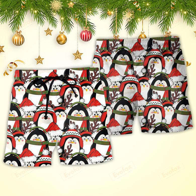 Christmas Penguin Cute Christmas Holiday Beach Short