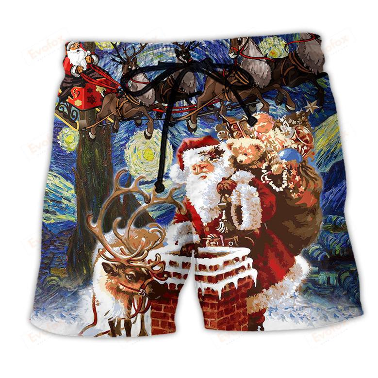 Christmas Santa Coming For You Beach Short