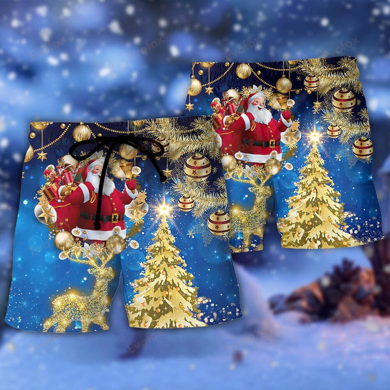 Christmas Tree Blue Style Beach Short