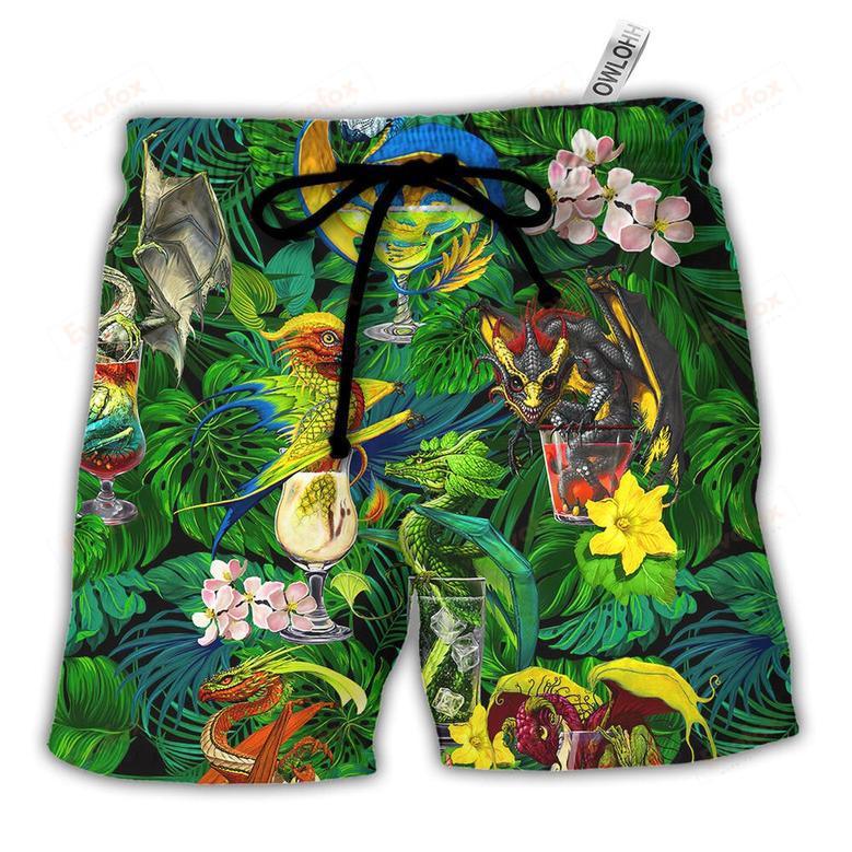 Cocktail And Dragon Tropical Hello Summer Beach Short