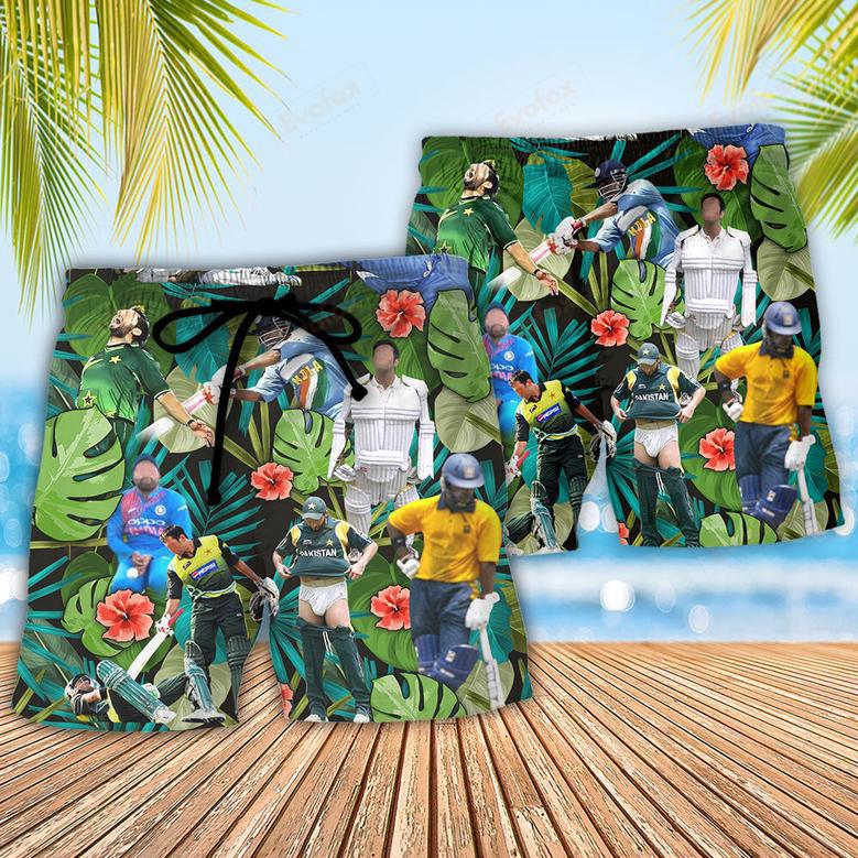 Cricket Sport Funny Play Amazing Tropical Art Beach Short