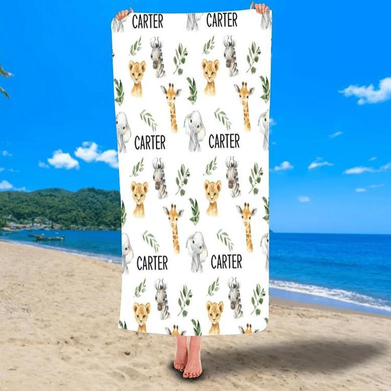 Custom Beach Towels Adults Kids Personalized Unique Design Gift