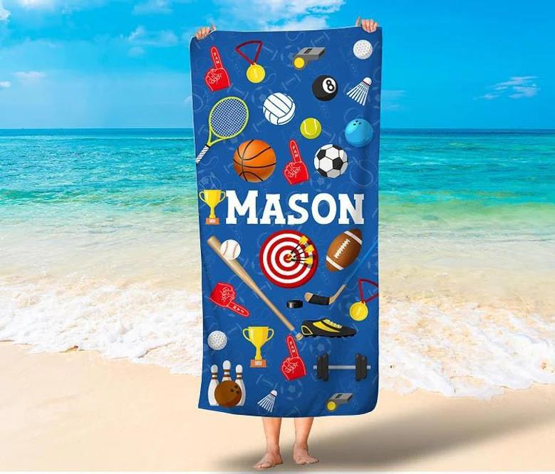 Custom Beach Towels Adults Kids Personalized Unique Design Gift