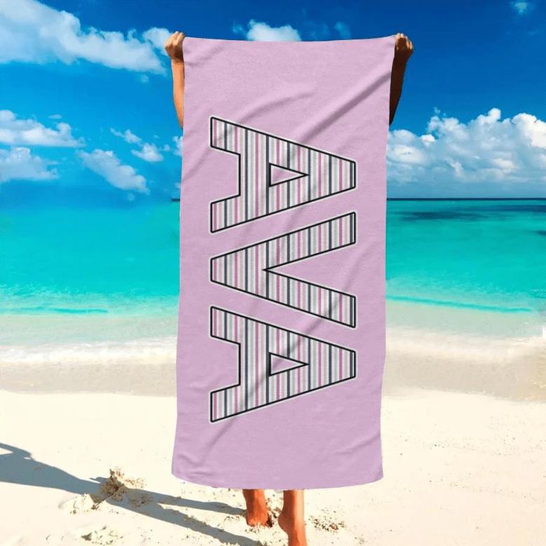 Custom Name Kids Design Personalized Beach Towels Girls Boys Unique