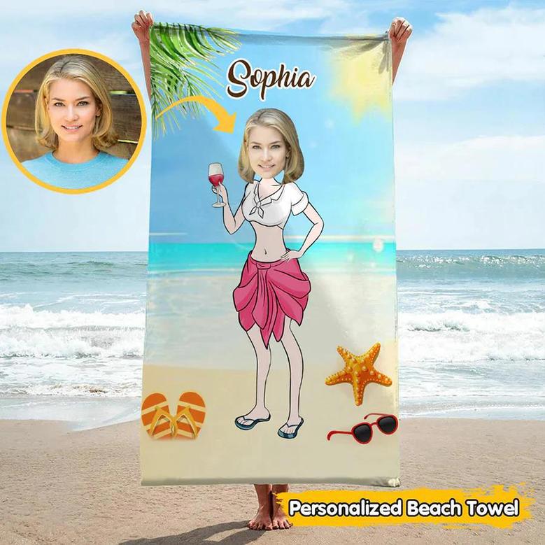 Custom Photo Beach Towels Men Women Unique Pool Towel Design Gift