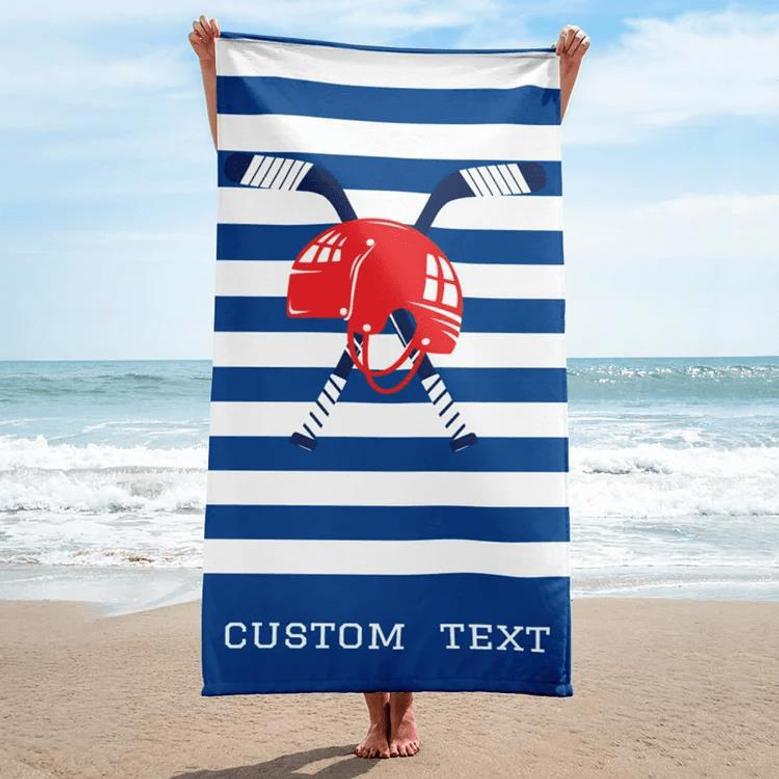 Custom Sports Design Personalized Beach Towels Adults Kids Unique Gift