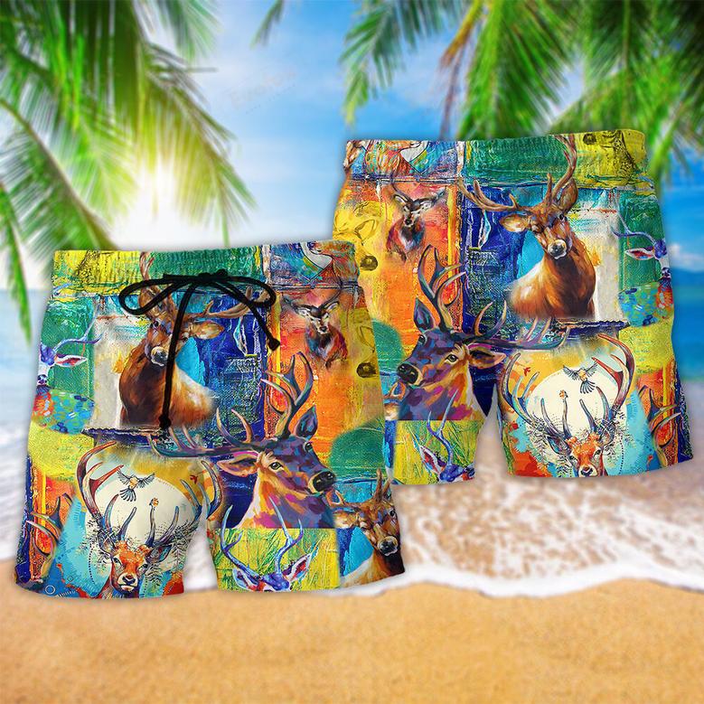 Deer Love Animals Style Beach Short