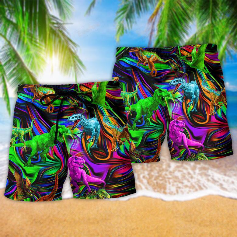 Dinosaur Amazing Love Neon Color Beach Short