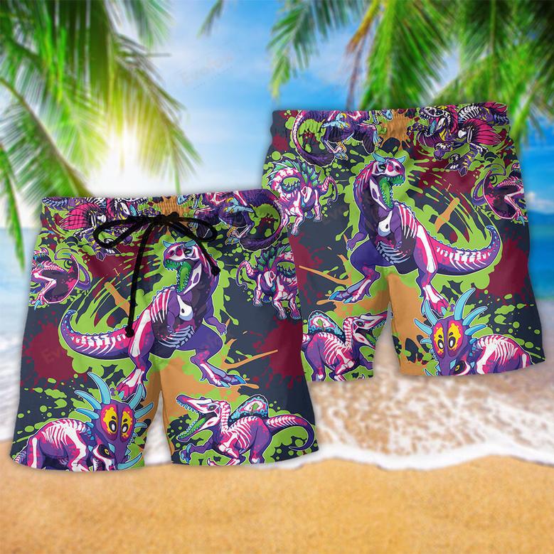 Dinosaur Don't Forget To Be Rawrsome Color Beach Short