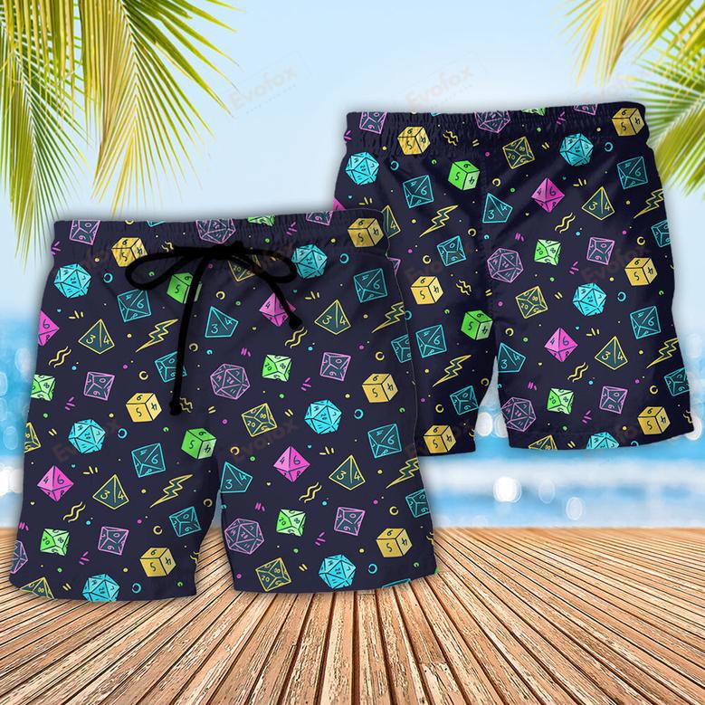 DnD Dice Colorful Style Beach Short