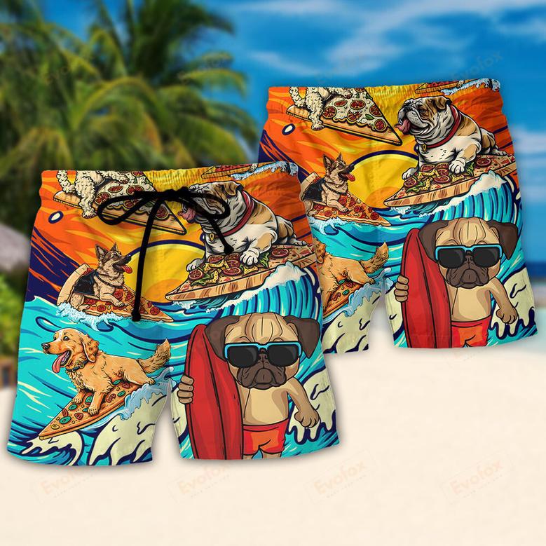 Dog Lovers Surfing Surf Eat Sleep Repeat Art Style Beach Short