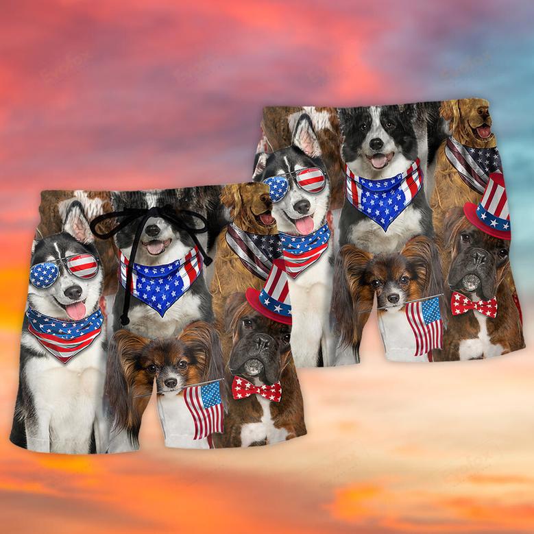 Dogs Love Independence Day Cool Lover Beach Short