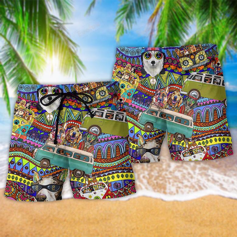 Dogs Love Life Color Bus Beach Short