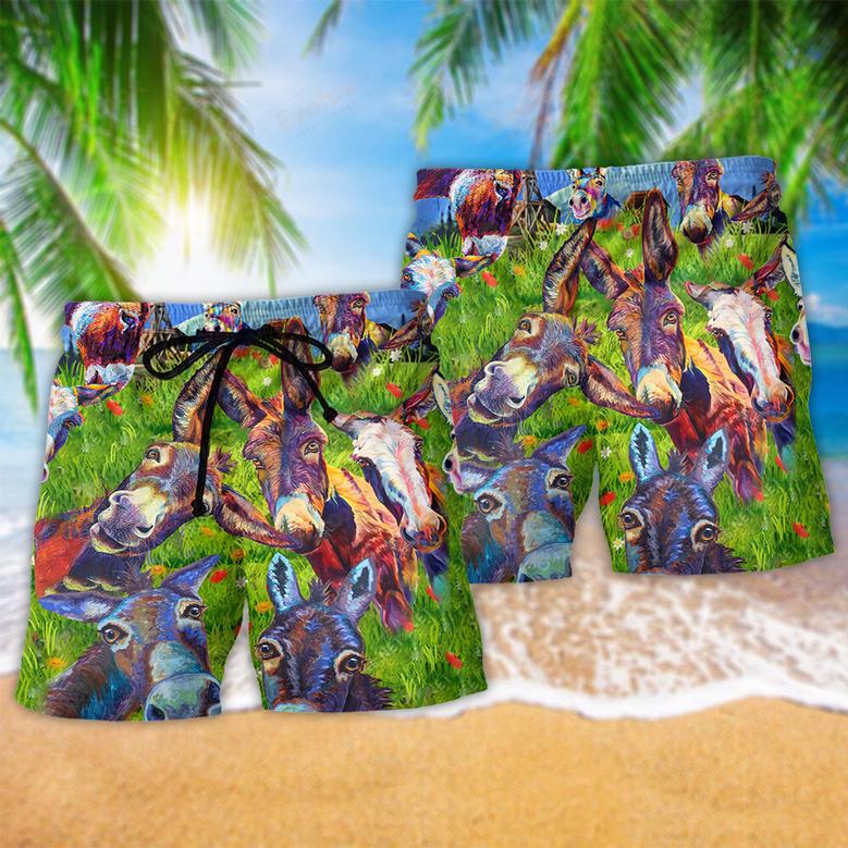 Donkey Be Smart Be Badass Animals Beach Short