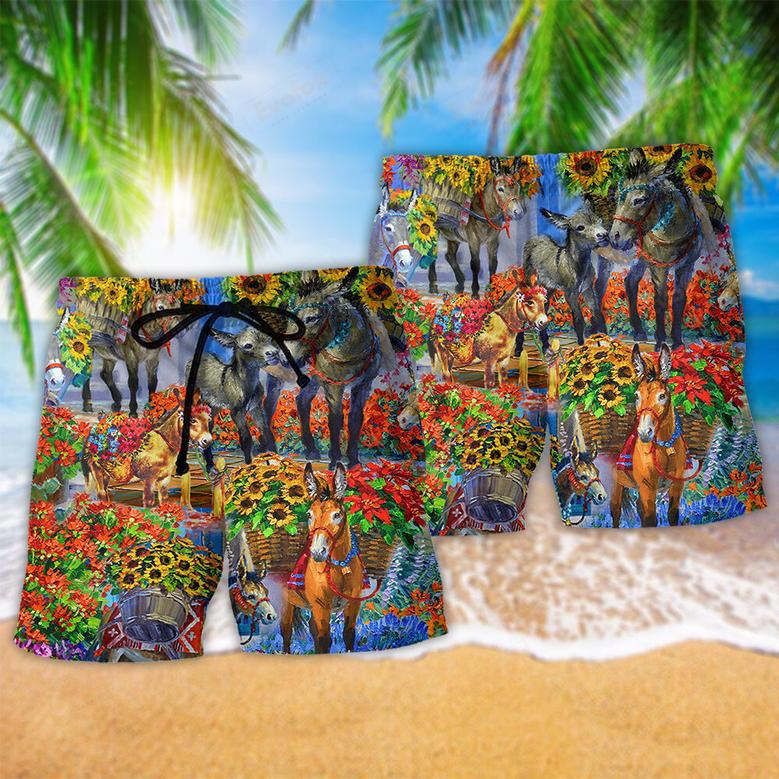 Donkey In The Spring Animals Beach Short