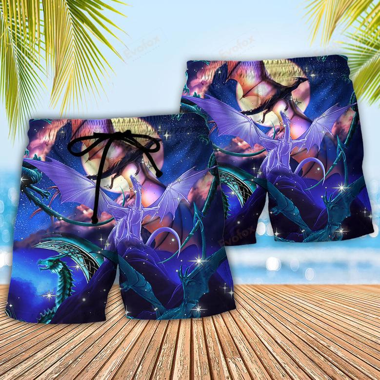 Dragon Fly To The Moon Beach Short