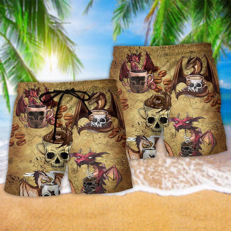 Dragon Love Coffee And Skull Beach Short