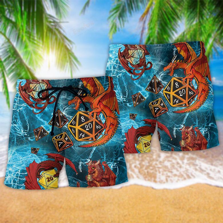 Dragon Love Life Blue Mysterious Dragon Blue Beach Short