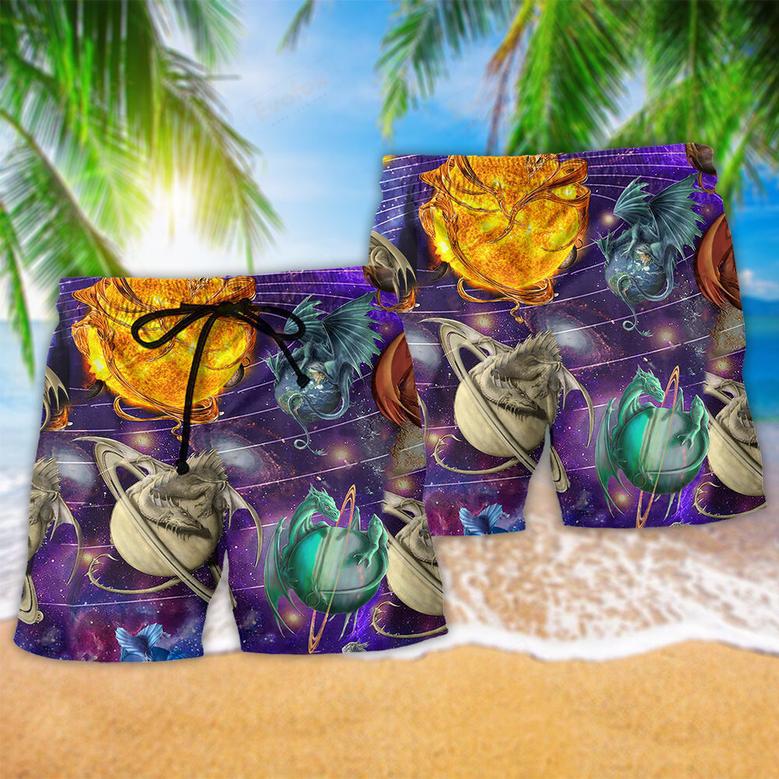 Dragon Planet Love Life Galaxy Beach Short