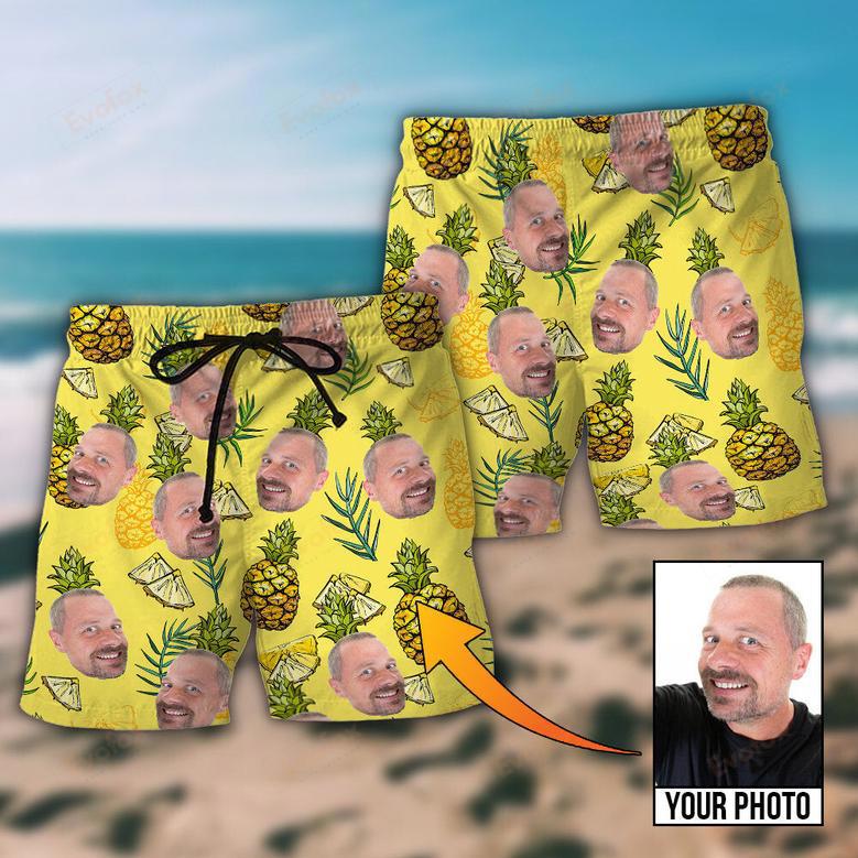 Face Custom Photo Aloha Pineapple Beach Short