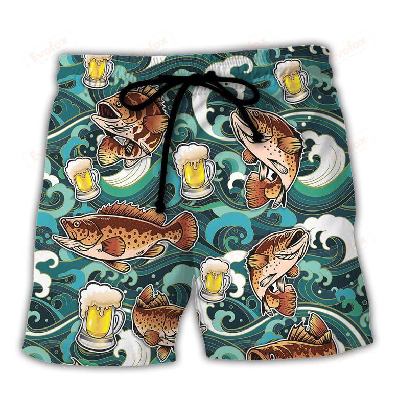 Fishing Beer Fishing Solves Most Of My Problems Beer Solves The Rest Beach Short