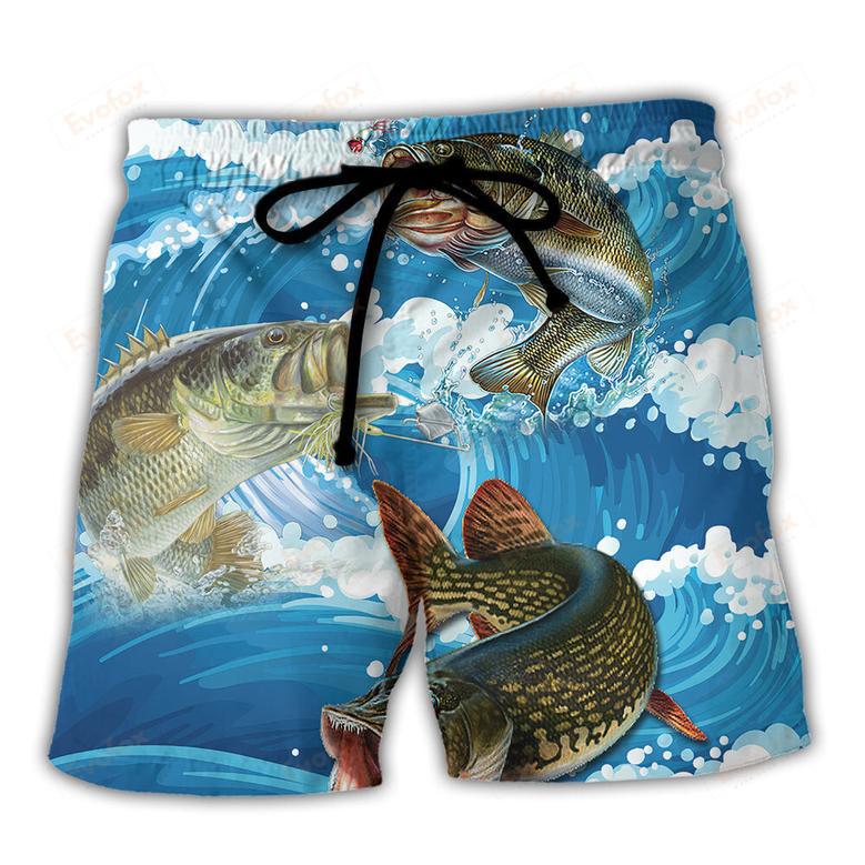 Fishing Blue Wave Style Beach Short