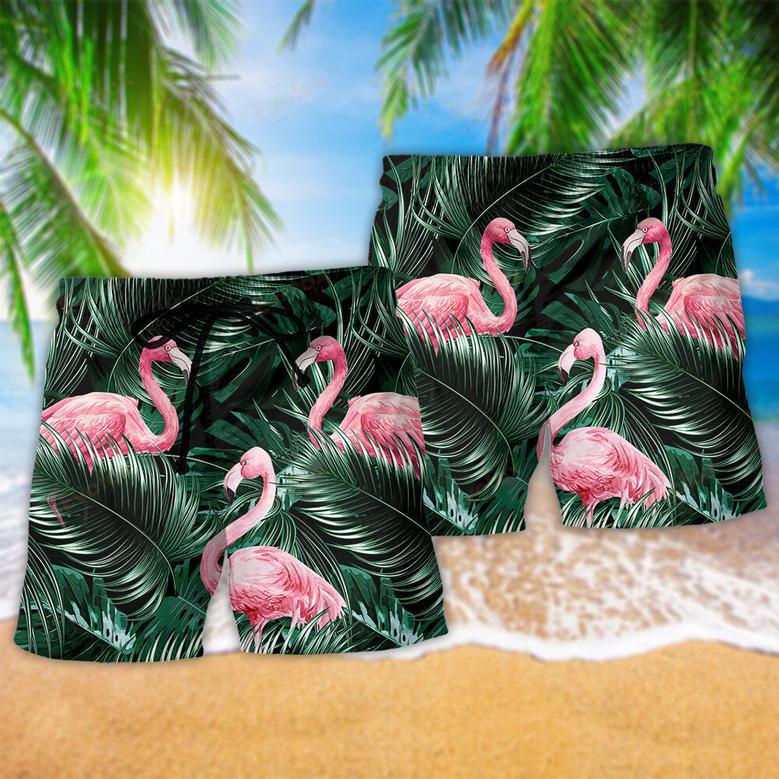 Flamingo Love Life Style Tropical Leaf Beach Short