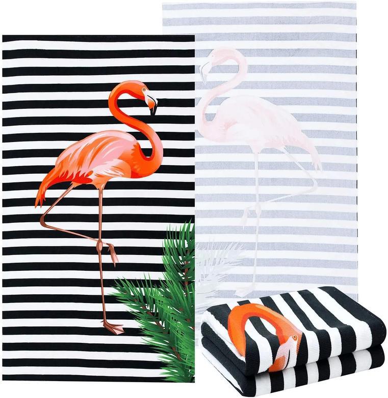 Flammingo Design Womens Beach Towels Perfect Poolside Tropical Trips