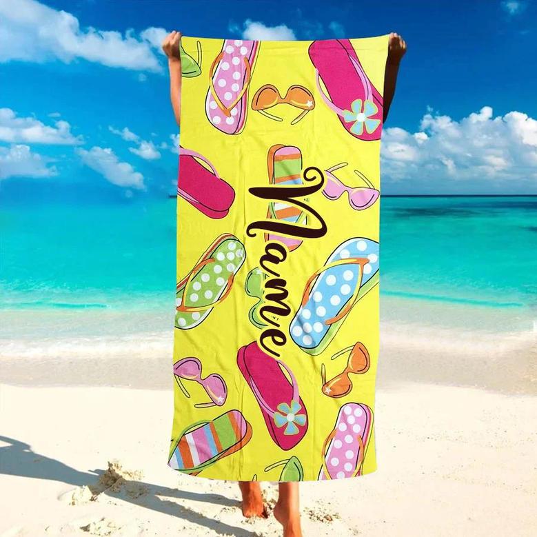 Flip Flop Theme Personalized Bath Beach Towels Girls Unique Design